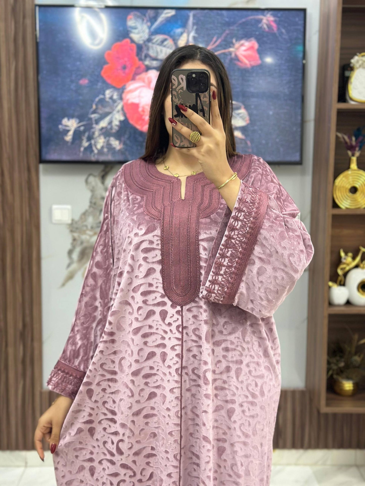✨ Caftan Velours Brodé – Élégance & Confort ✨