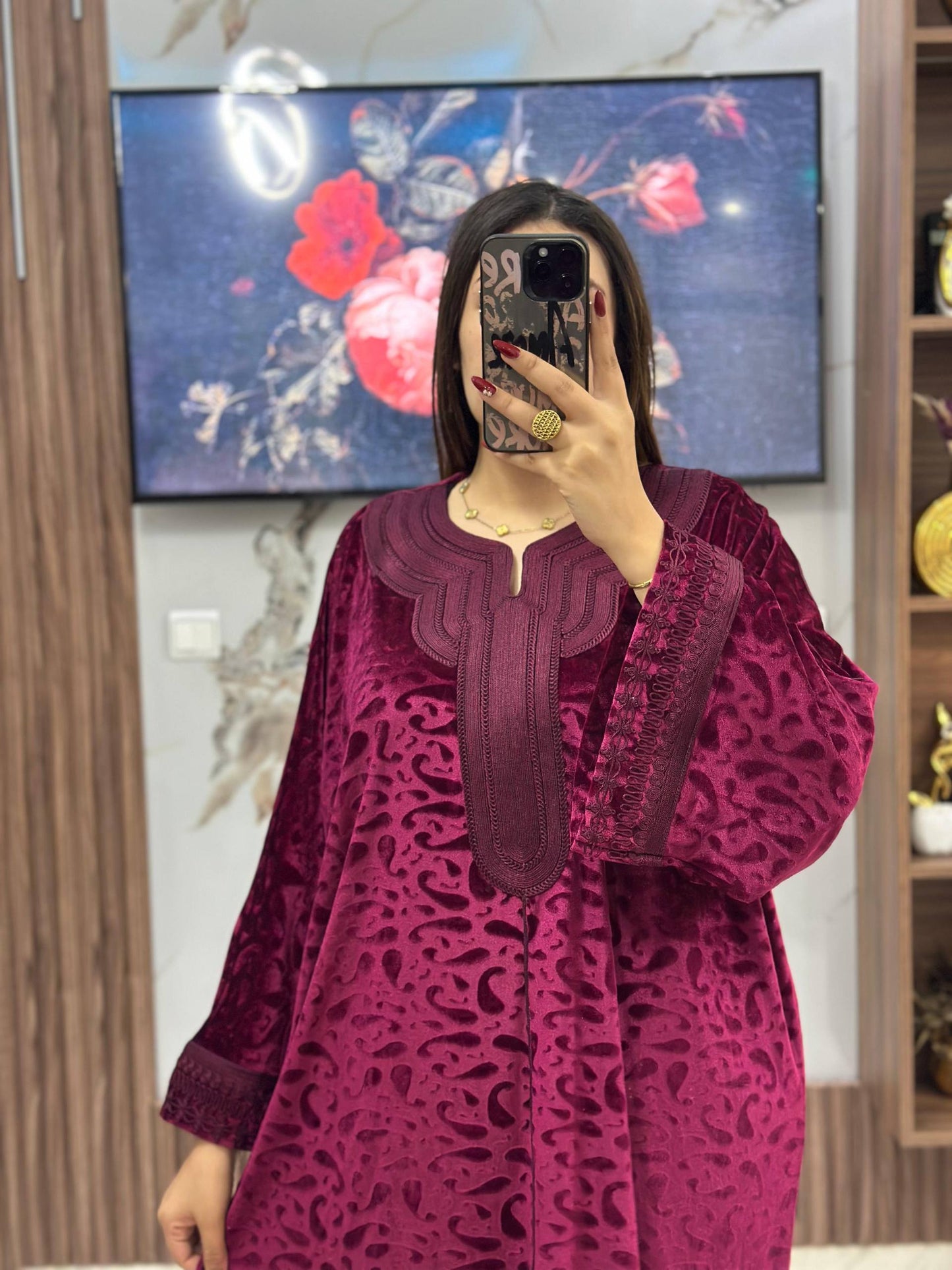 ✨ Caftan Velours Brodé – Élégance & Confort ✨